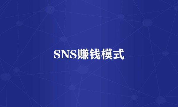 SNS赚钱模式