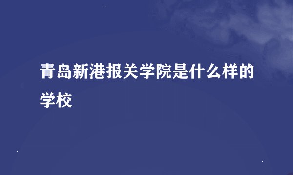青岛新港报关学院是什么样的学校