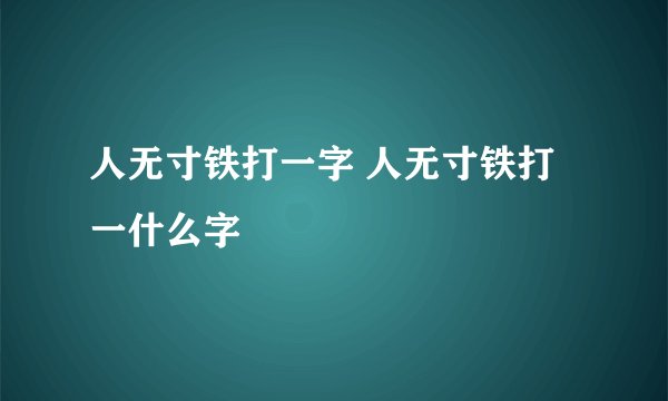 人无寸铁打一字 人无寸铁打一什么字