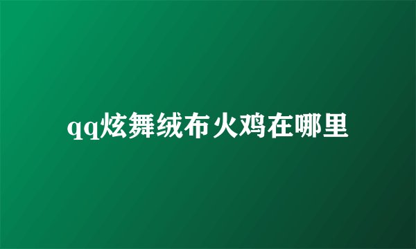 qq炫舞绒布火鸡在哪里