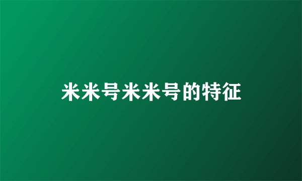 米米号米米号的特征