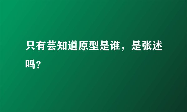 只有芸知道原型是谁，是张述吗？