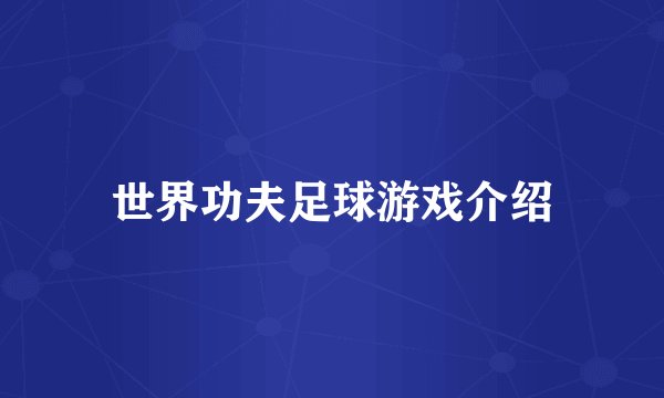 世界功夫足球游戏介绍