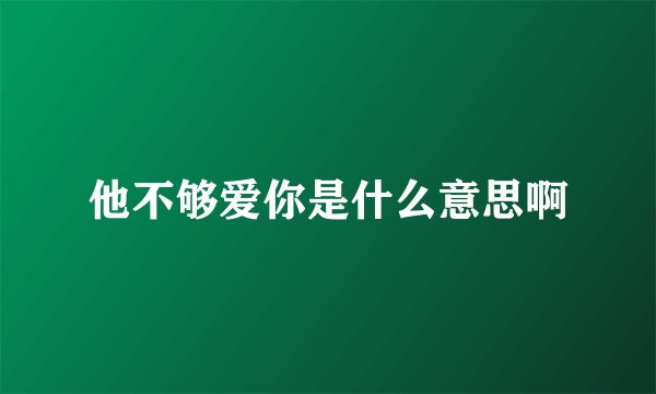 他不够爱你是什么意思啊