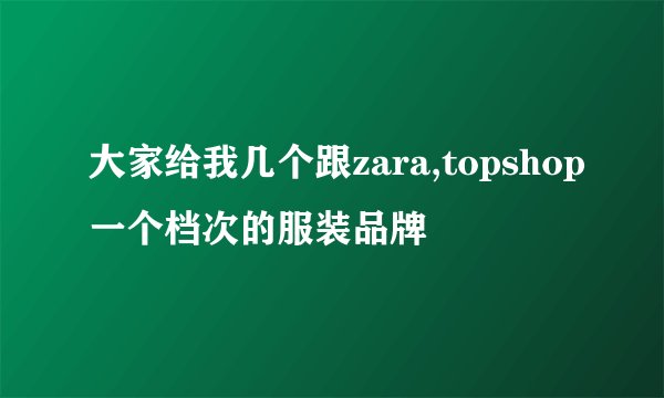 大家给我几个跟zara,topshop一个档次的服装品牌