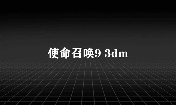 使命召唤9 3dm