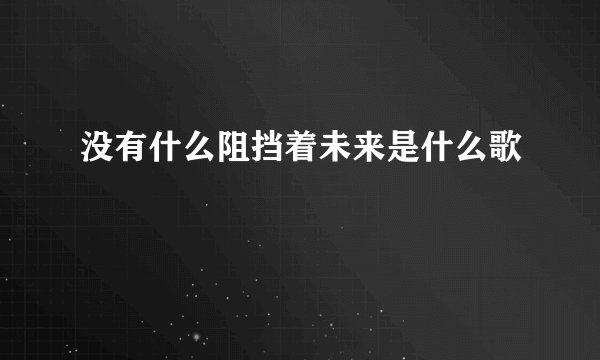 没有什么阻挡着未来是什么歌