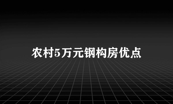 农村5万元钢构房优点