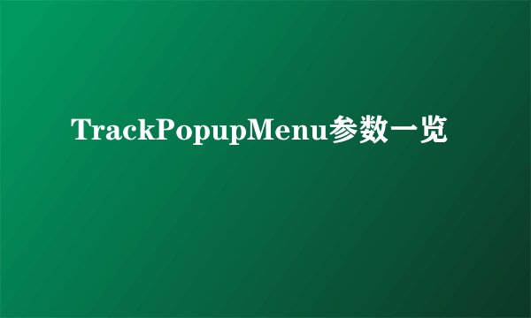 TrackPopupMenu参数一览