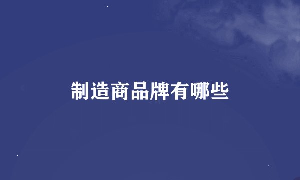 制造商品牌有哪些