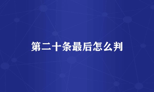第二十条最后怎么判
