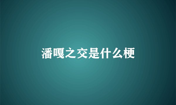 潘嘎之交是什么梗