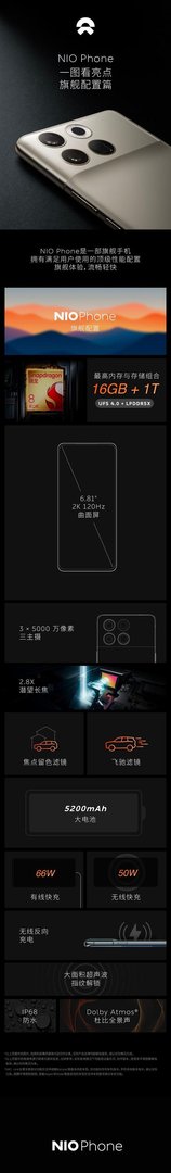 6499元起！蔚来首款手机NIO Phone发布：顶级旗舰配置一图看懂
