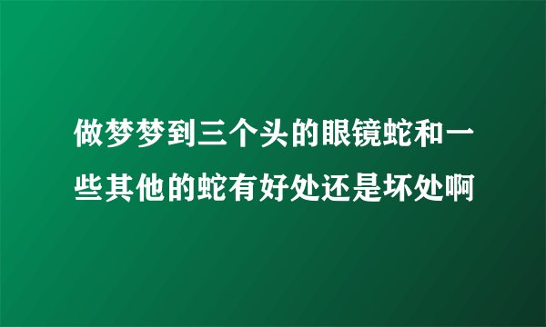 做梦梦到三个头的眼镜蛇和一些其他的蛇有好处还是坏处啊