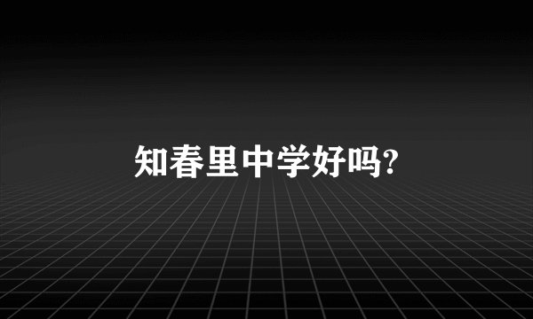知春里中学好吗?