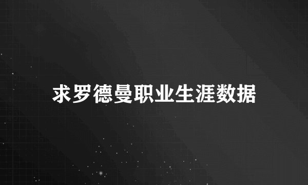 求罗德曼职业生涯数据