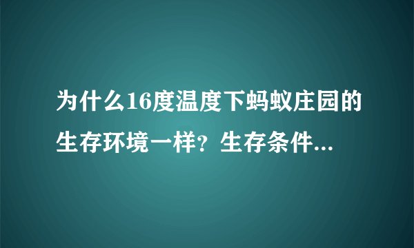 为什么16度温度下蚂蚁庄园的生存环境一样？生存条件是否相同？