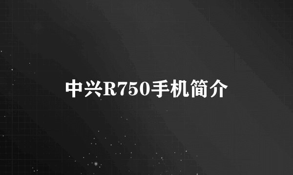 中兴R750手机简介