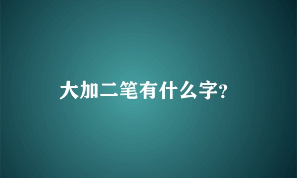 大加二笔有什么字？