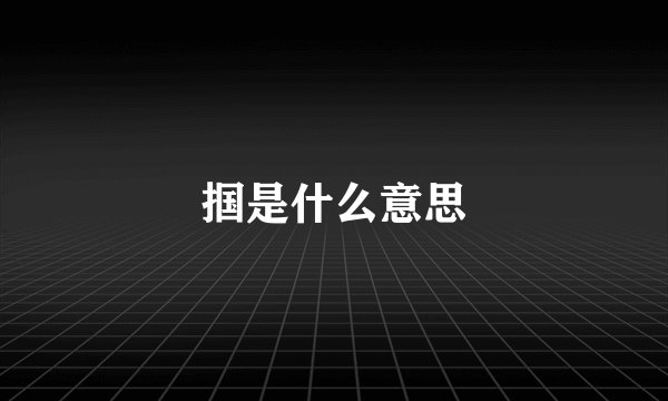 掴是什么意思