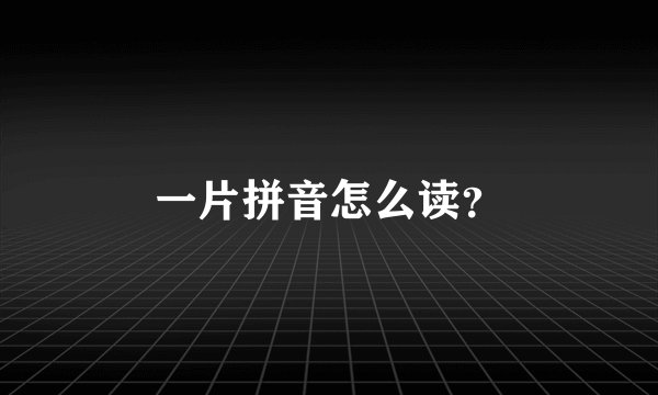 一片拼音怎么读？