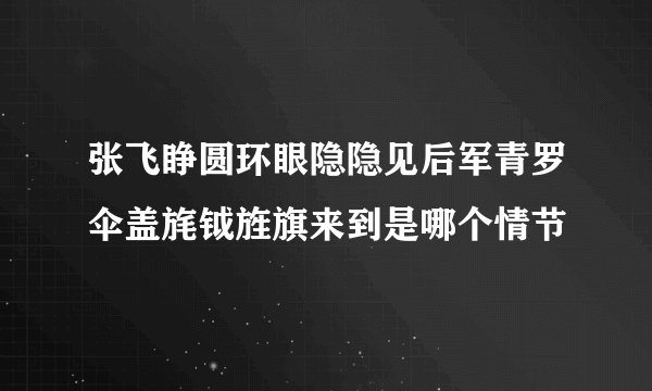 张飞睁圆环眼隐隐见后军青罗伞盖旄钺旌旗来到是哪个情节