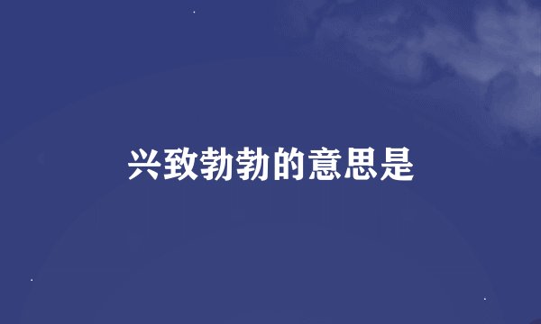 兴致勃勃的意思是