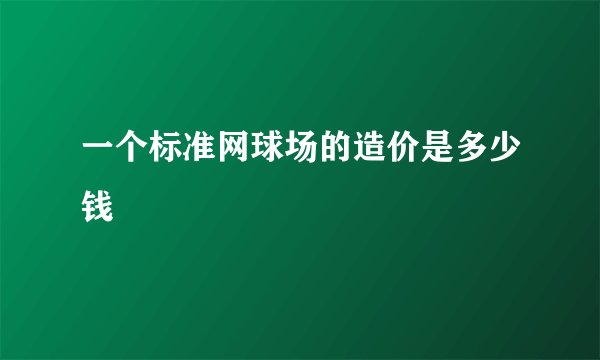 一个标准网球场的造价是多少钱