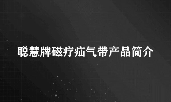 聪慧牌磁疗疝气带产品简介