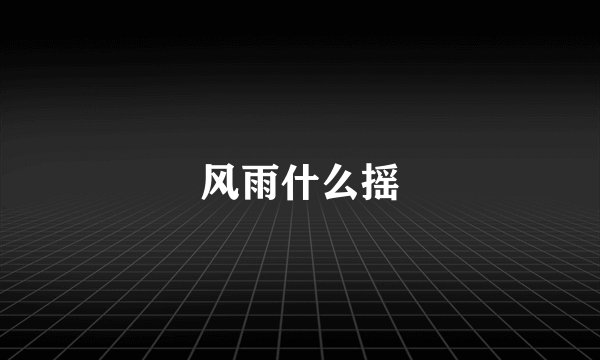 风雨什么摇