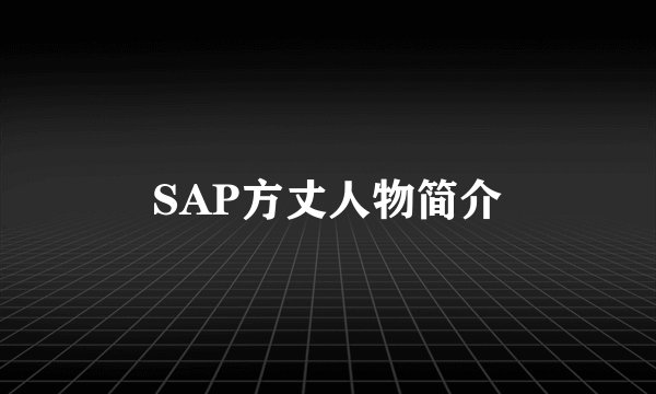 SAP方丈人物简介