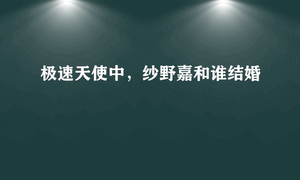 极速天使中，纱野嘉和谁结婚