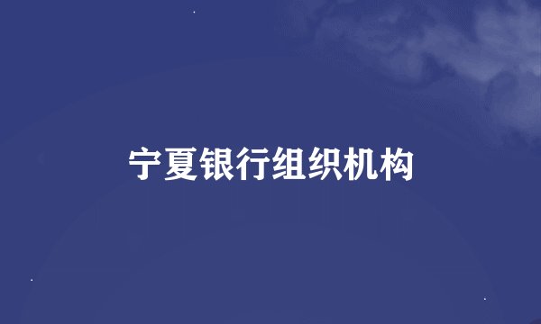 宁夏银行组织机构