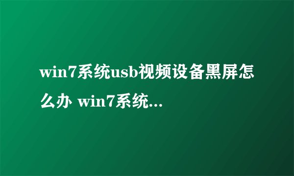 win7系统usb视频设备黑屏怎么办 win7系统usb视频设备黑屏解决方法