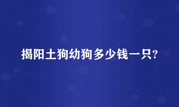 揭阳土狗幼狗多少钱一只?