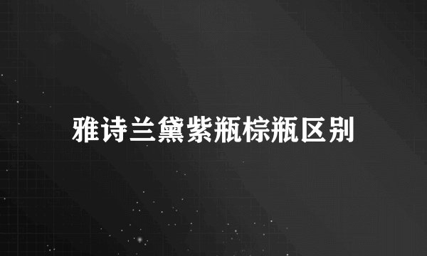 雅诗兰黛紫瓶棕瓶区别
