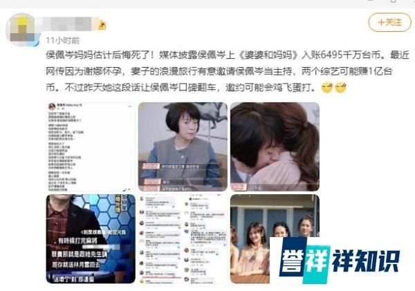 侯佩岑上《婆妈》大赚6千万,恐因言辞不当、道歉非真心错失良机