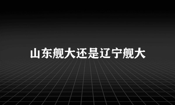 山东舰大还是辽宁舰大