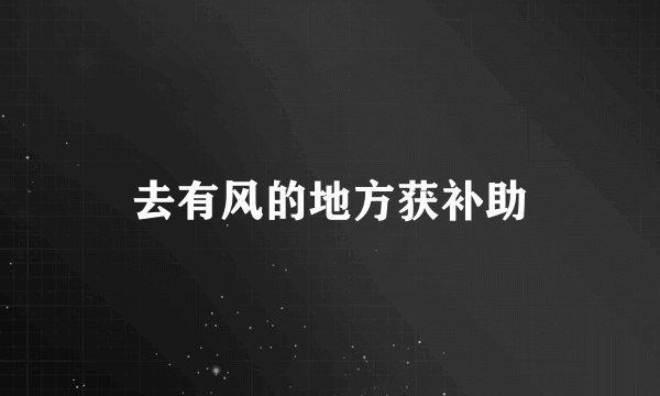 去有风的地方获补助
