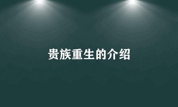 贵族重生的介绍