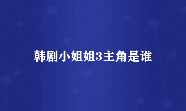 韩剧小姐姐3主角是谁