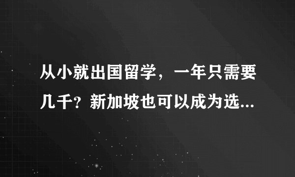 从小就出国留学，一年只需要几千？新加坡也可以成为选择之一！