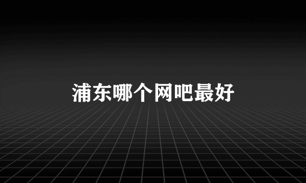 浦东哪个网吧最好