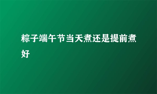 粽子端午节当天煮还是提前煮好