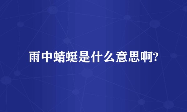 雨中蜻蜓是什么意思啊?