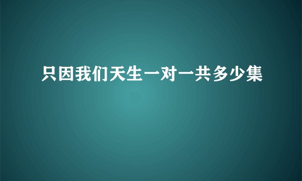 只因我们天生一对一共多少集