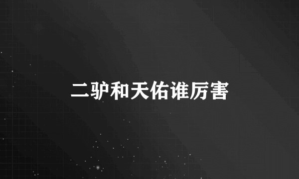 二驴和天佑谁厉害