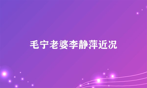 毛宁老婆李静萍近况