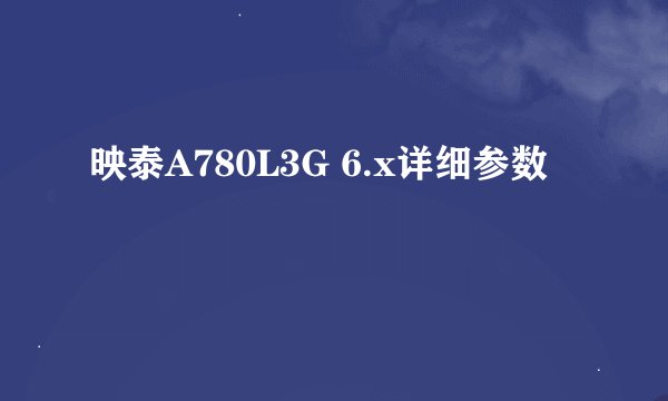 映泰A780L3G 6.x详细参数