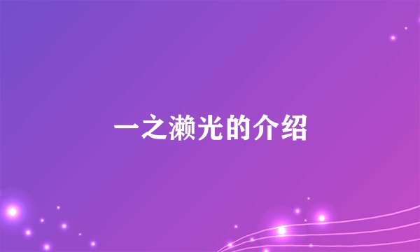 一之濑光的介绍